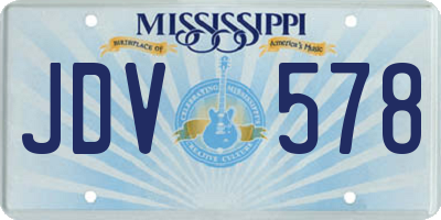 MS license plate JDV578
