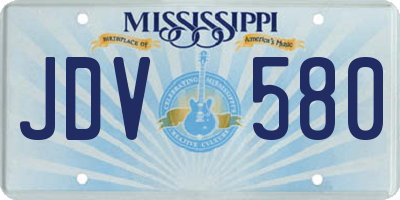 MS license plate JDV580