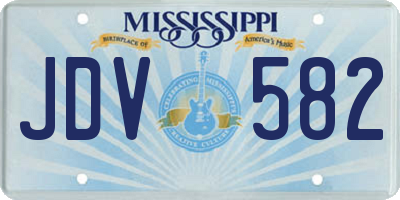 MS license plate JDV582