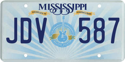 MS license plate JDV587