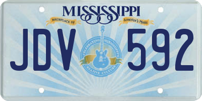 MS license plate JDV592