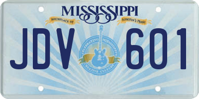 MS license plate JDV601