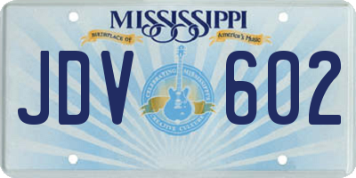 MS license plate JDV602