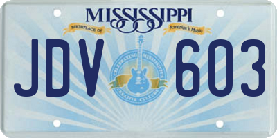 MS license plate JDV603