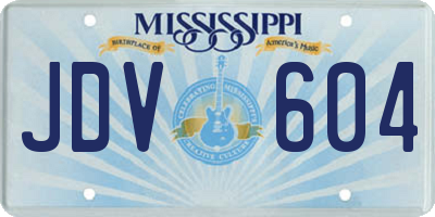 MS license plate JDV604