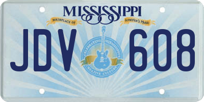MS license plate JDV608