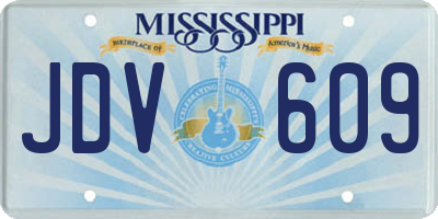 MS license plate JDV609