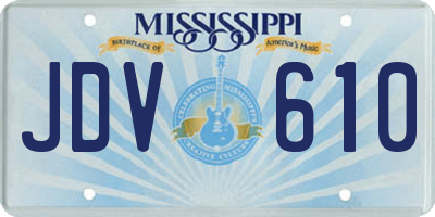 MS license plate JDV610