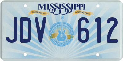 MS license plate JDV612