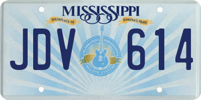 MS license plate JDV614