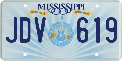 MS license plate JDV619