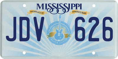 MS license plate JDV626