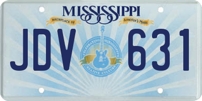 MS license plate JDV631