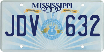 MS license plate JDV632