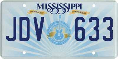 MS license plate JDV633