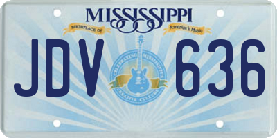 MS license plate JDV636