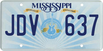 MS license plate JDV637