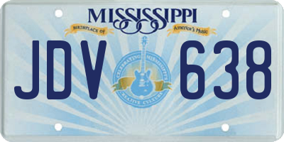 MS license plate JDV638