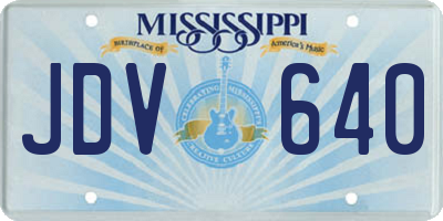 MS license plate JDV640