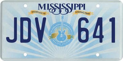 MS license plate JDV641