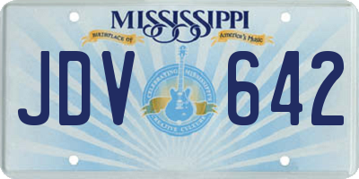 MS license plate JDV642