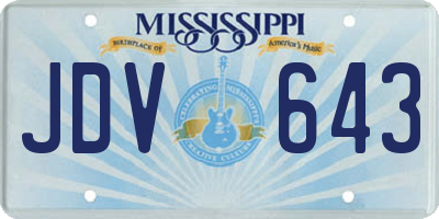 MS license plate JDV643