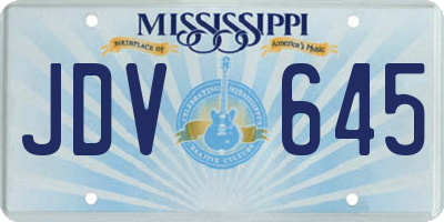 MS license plate JDV645