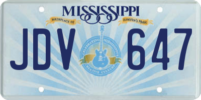 MS license plate JDV647