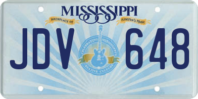 MS license plate JDV648