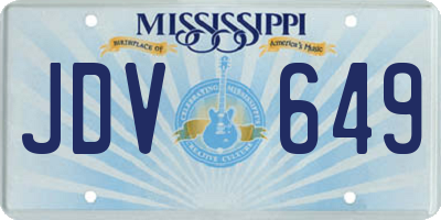 MS license plate JDV649