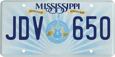 MS license plate JDV650