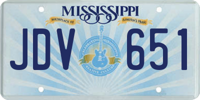MS license plate JDV651
