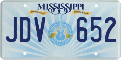 MS license plate JDV652