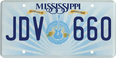 MS license plate JDV660