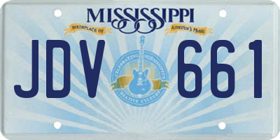 MS license plate JDV661