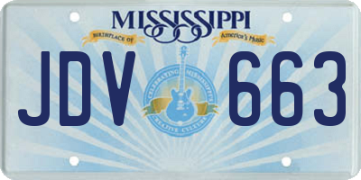 MS license plate JDV663