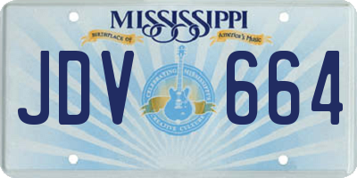 MS license plate JDV664