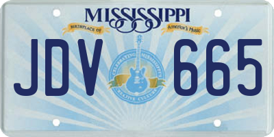 MS license plate JDV665