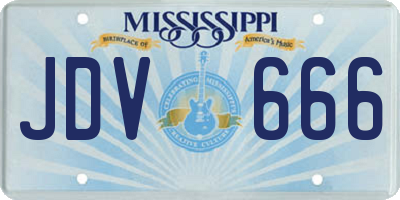 MS license plate JDV666