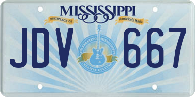 MS license plate JDV667