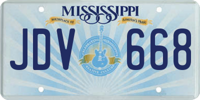 MS license plate JDV668