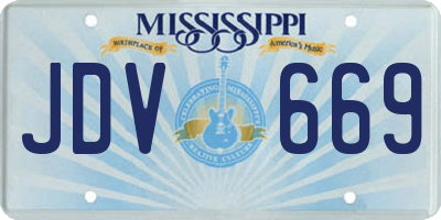 MS license plate JDV669