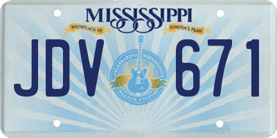 MS license plate JDV671