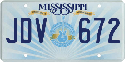 MS license plate JDV672