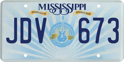 MS license plate JDV673