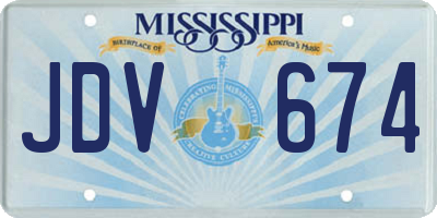 MS license plate JDV674