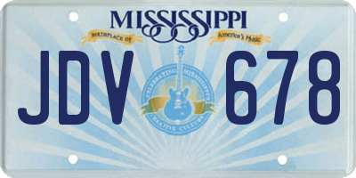 MS license plate JDV678
