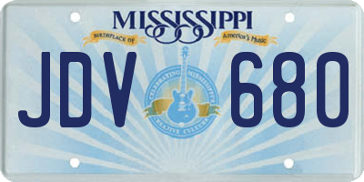 MS license plate JDV680