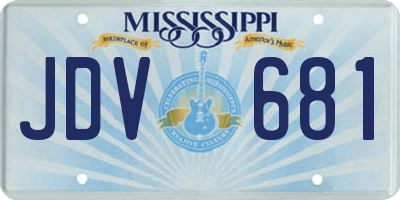 MS license plate JDV681