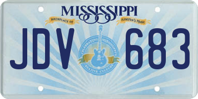 MS license plate JDV683